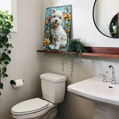Floral Westie Wall Art