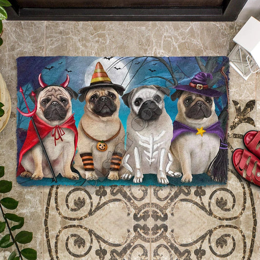 Pug Halloween Doormat