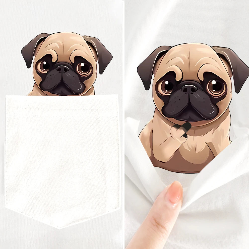 Funny Pug Cotton T-Shirts