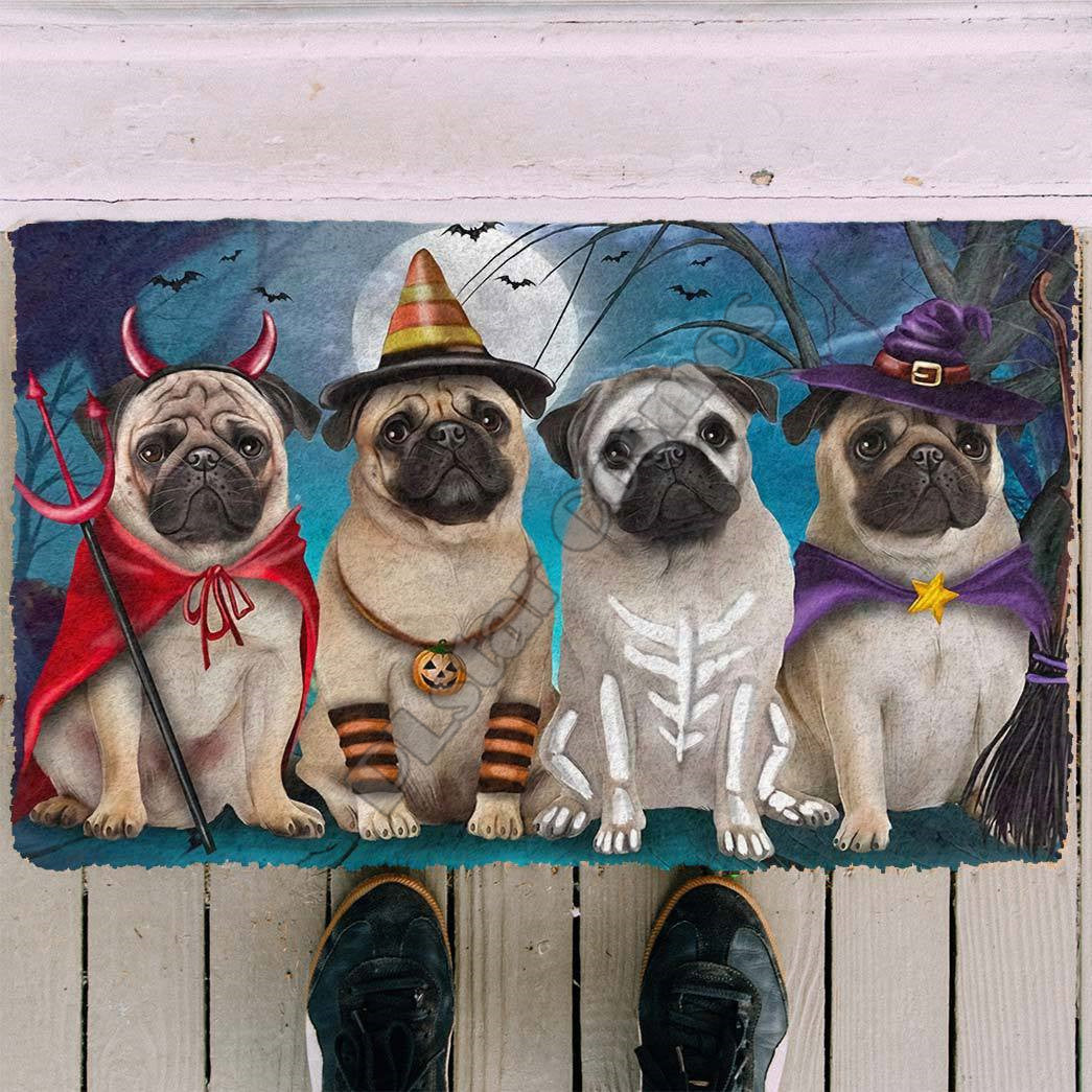 Pug Halloween Doormat