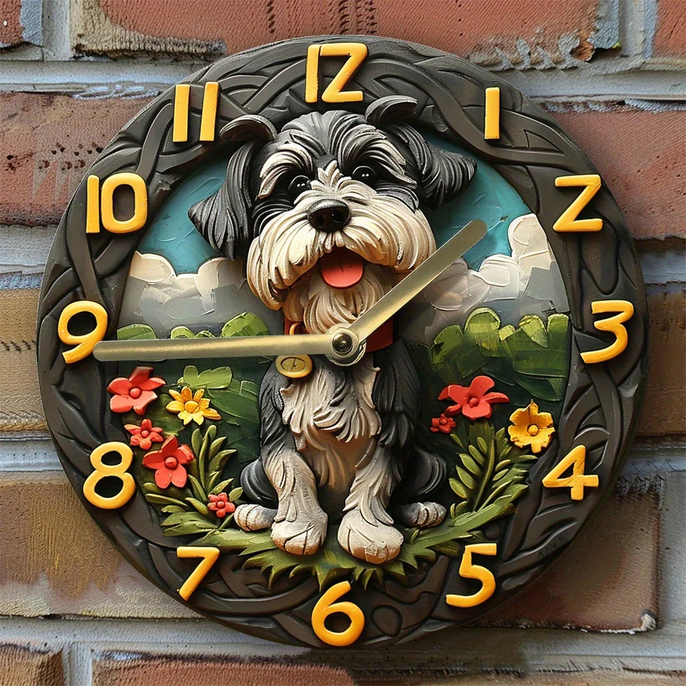 Affable Schnauzer Wall Clock