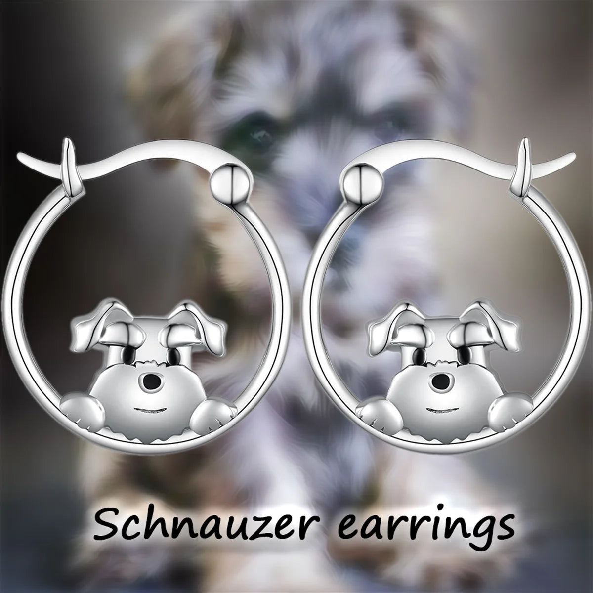 Cute Schnauzer Exquisite Earrings