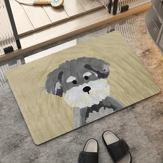 Cute Schnauzer Door Mat