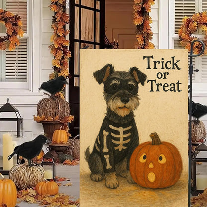 Schnauzer Halloween Flag Decor