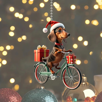 Playful Dachshund Christmas Ornaments