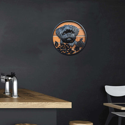 Floral Shih Tzu Metal Decor