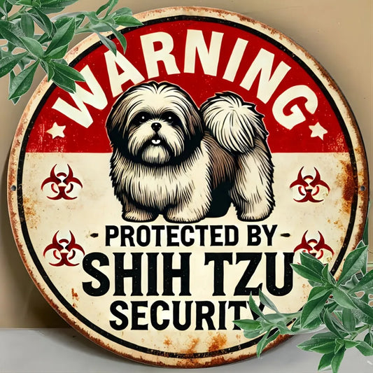 Vintage Shih Tzu Warning Sign