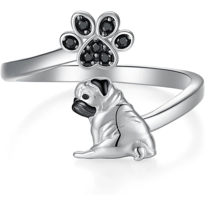 Pug Paw Rings