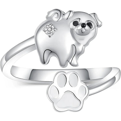 Pug Paw Rings