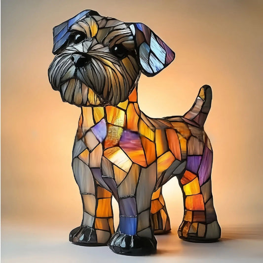 Schnauzer Stained Resin Lamp