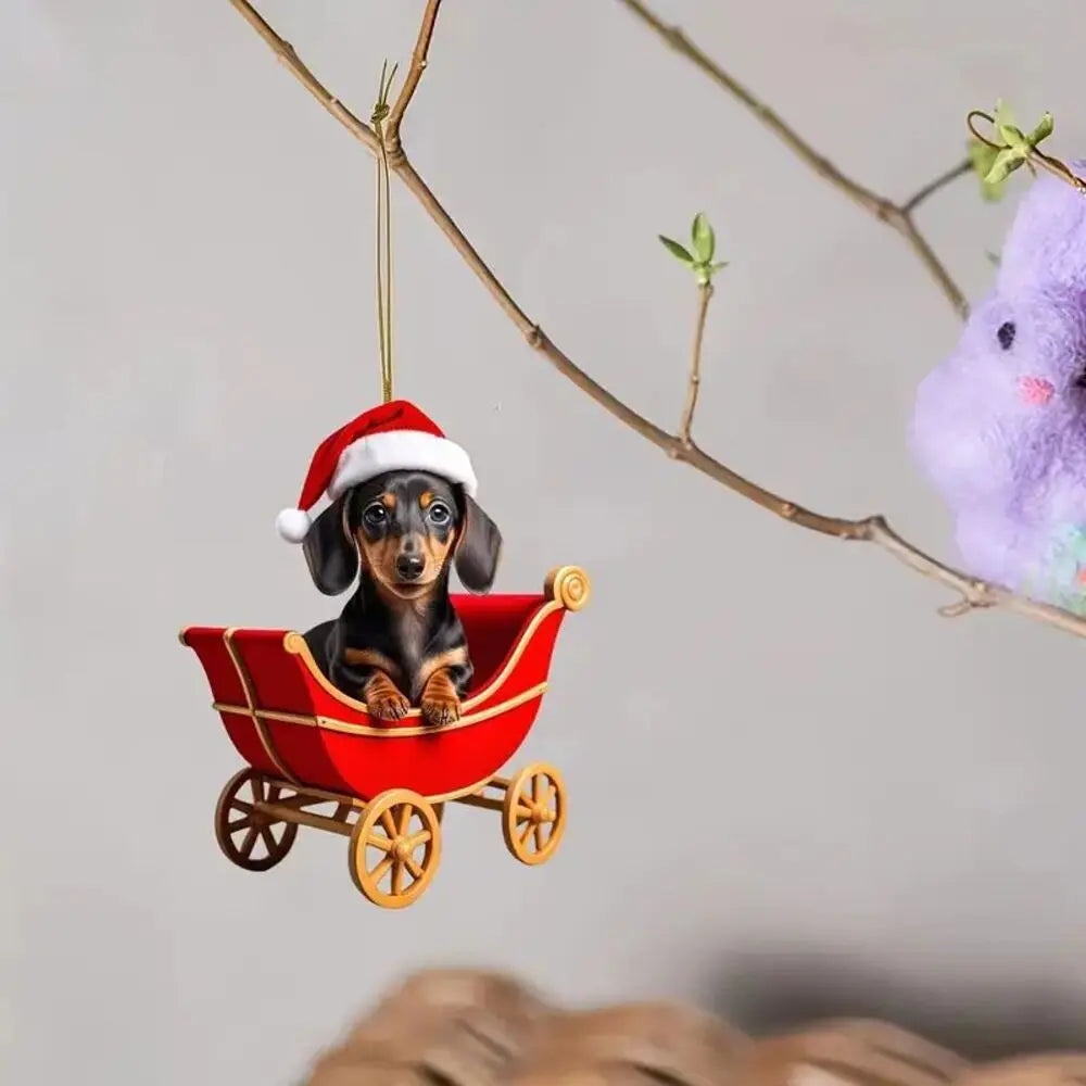 Playful Dachshund Christmas Ornaments