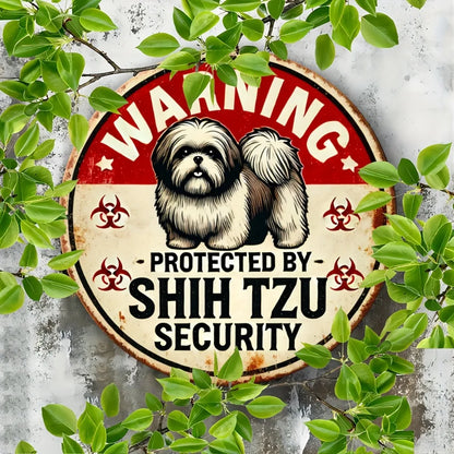 Vintage Shih Tzu Warning Sign