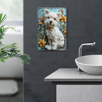 Floral Westie Wall Art