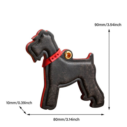 Luxury Schnauzer Leather Pendant
