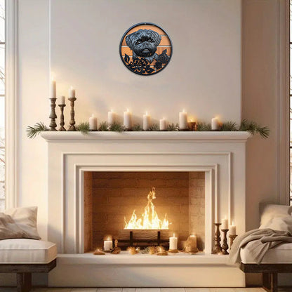 Floral Shih Tzu Metal Decor