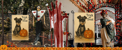 Schnauzer Halloween Flag Decor