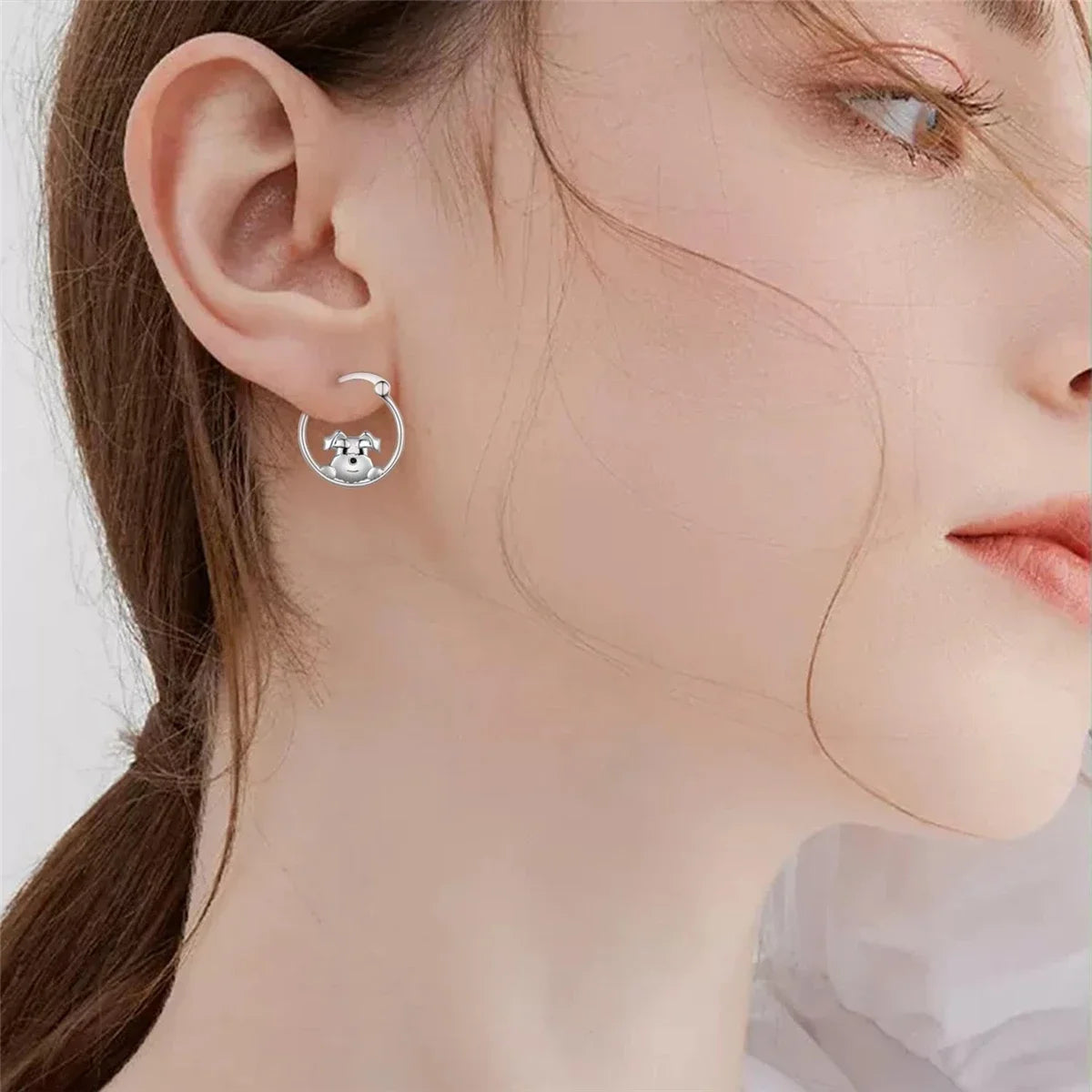 Cute Schnauzer Exquisite Earrings