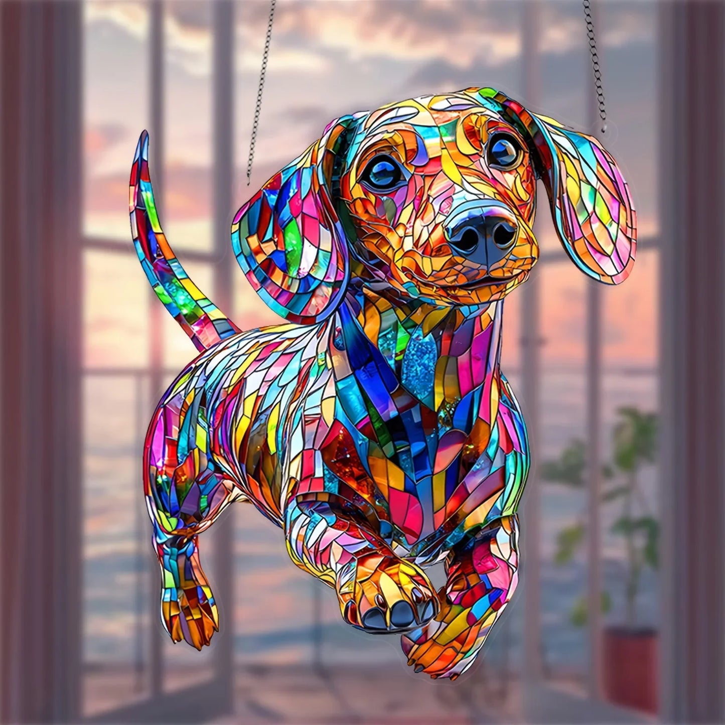 Dachshund Sunshine Window Pendant