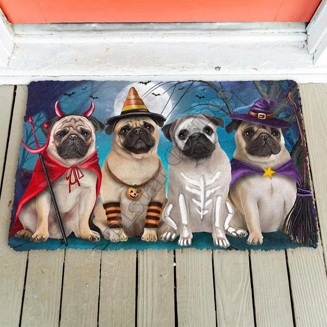 Pug Halloween Doormat