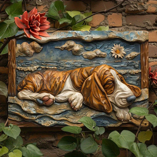 Vintage Basset Hound Metal Wall Art