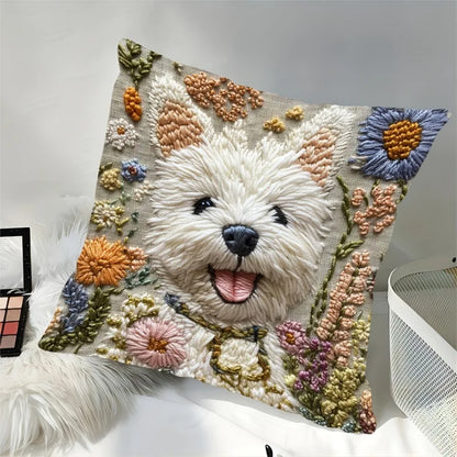 Floral Westie Cushion Covers