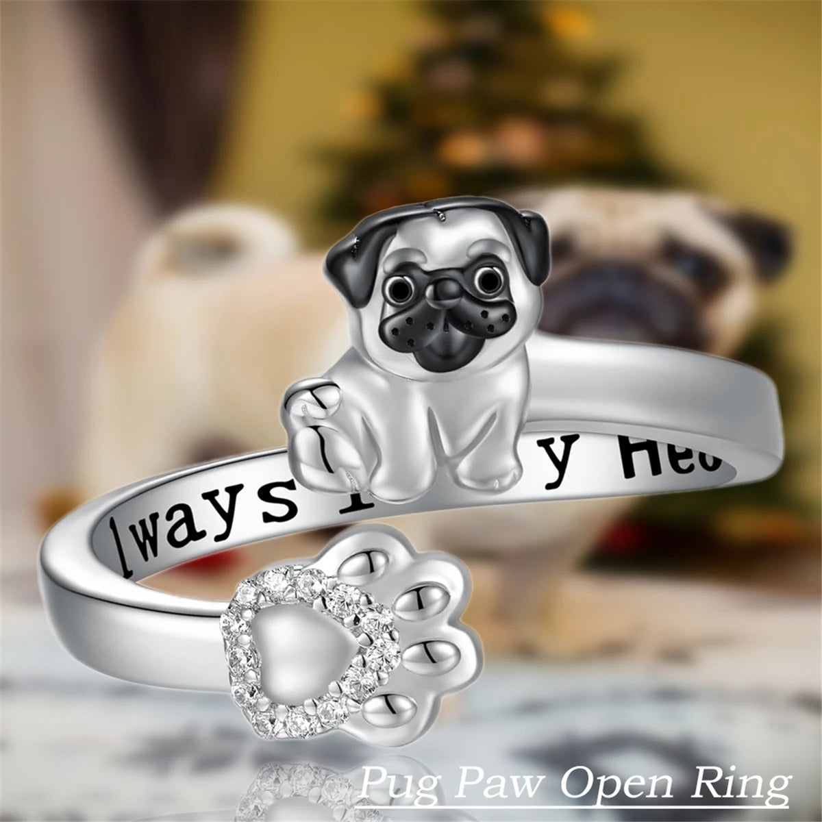 Pug Paw Rings