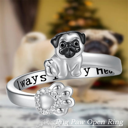 Pug Paw Rings