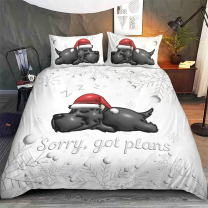 Schnauzer Home Xmas Duvet Cover