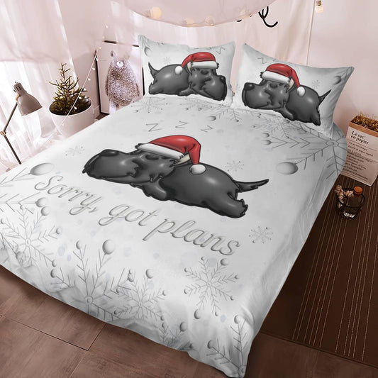 Schnauzer Home Xmas Duvet Cover