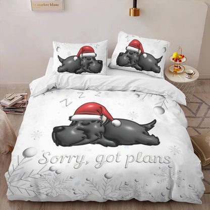 Schnauzer Home Xmas Duvet Cover