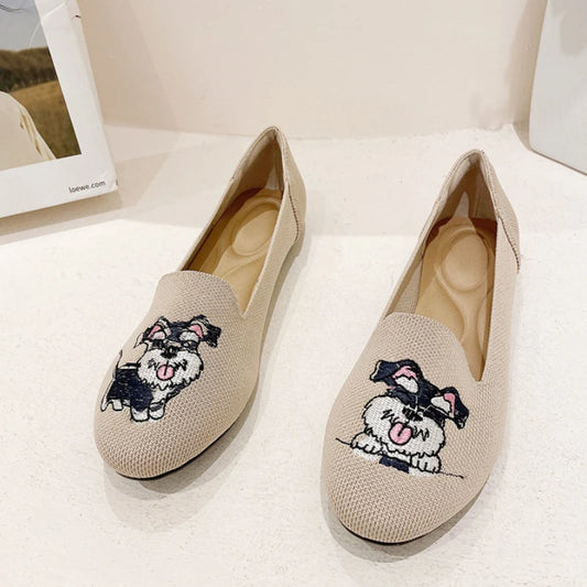 Embroidered Schnauzer Loafers