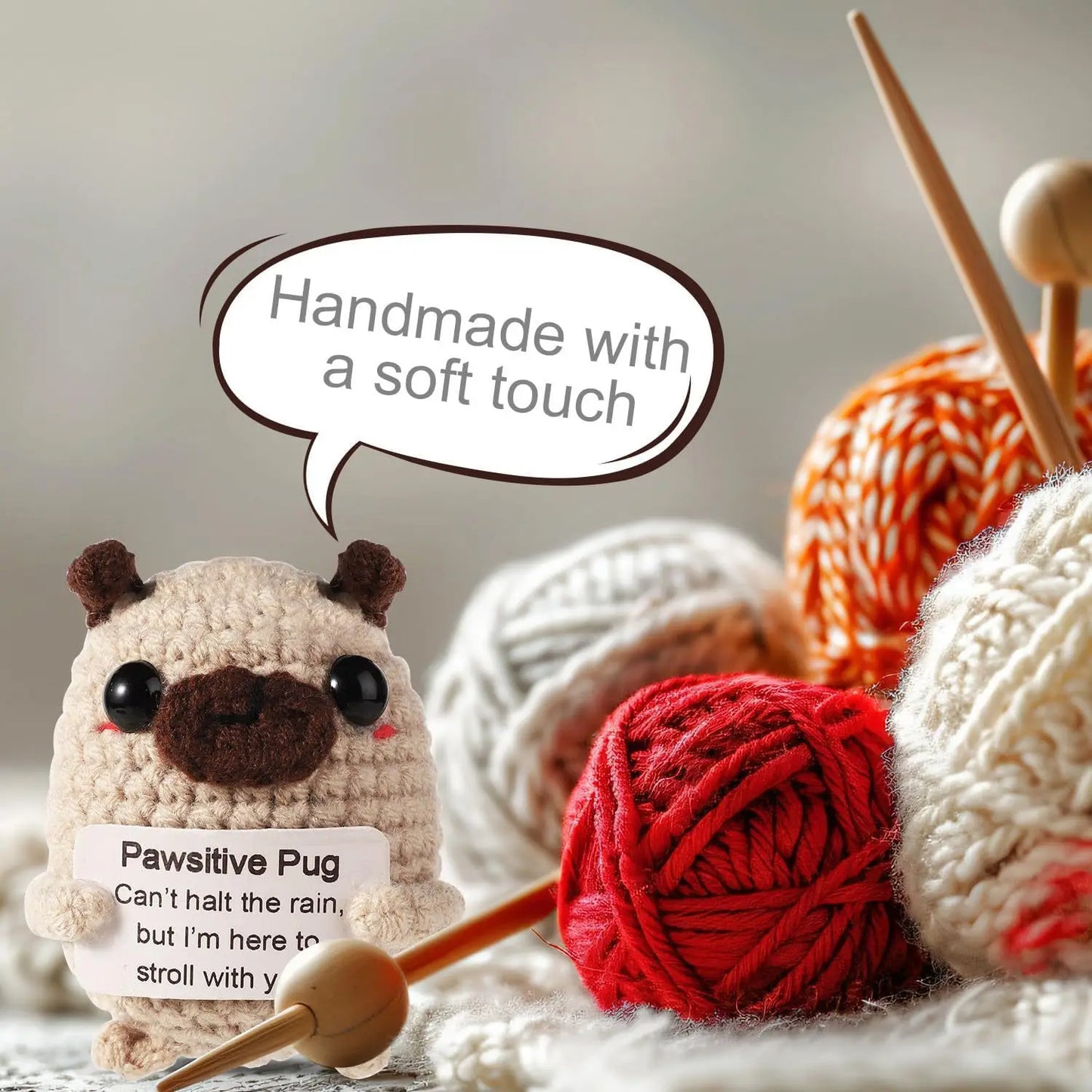 Pug Hug Pocket Mini Handmade Plush