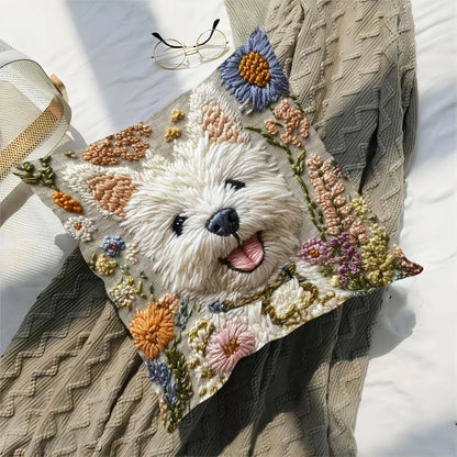 Floral Westie Cushion Covers