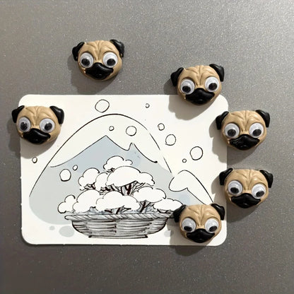 6-Pack Pug Fridge Magnets