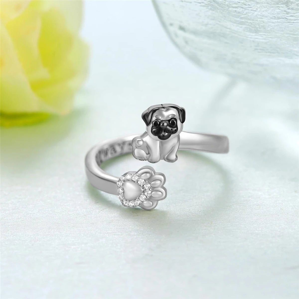 Pug Paw Rings