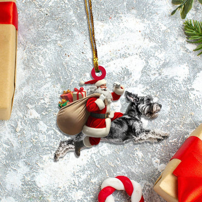 Schnauzer Santa Christmas Pendants