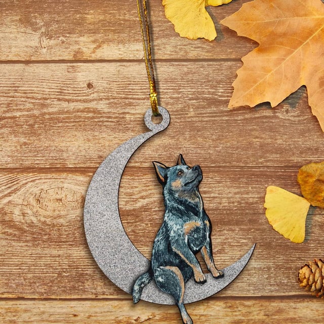 Blue Heeler on Moon Ornaments