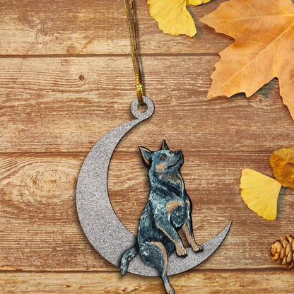 Blue Heeler on Moon Ornaments