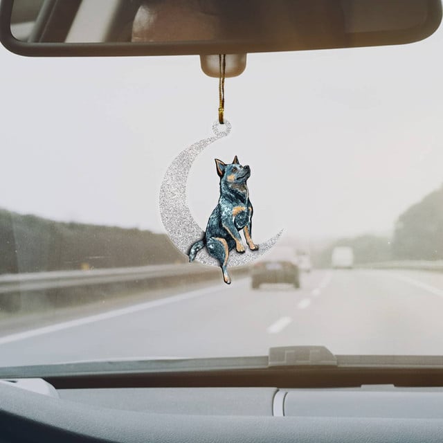 Blue Heeler on Moon Ornaments