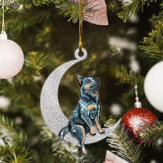 Blue Heeler on Moon Ornaments