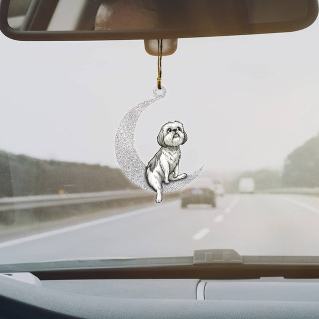 Shih Tzu on Moon Ornaments