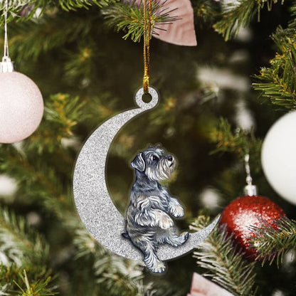 Schnauzer on Moon Ornaments
