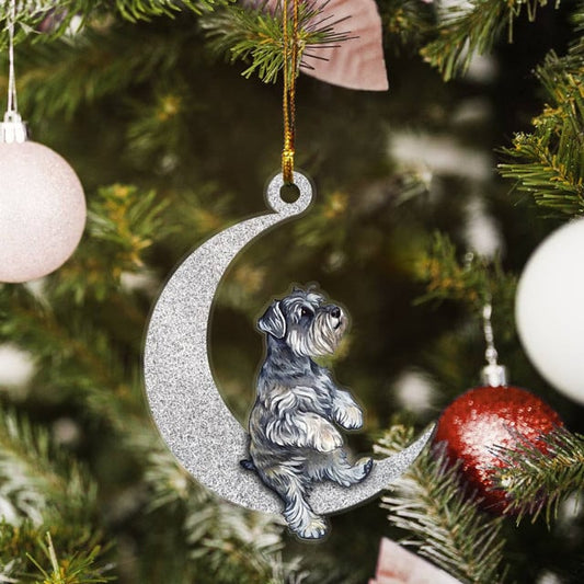 Schnauzer on Moon Ornaments