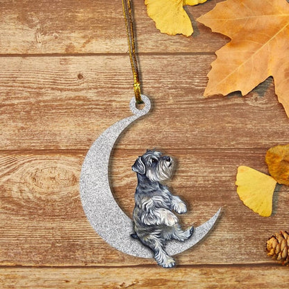 Schnauzer on Moon Ornaments