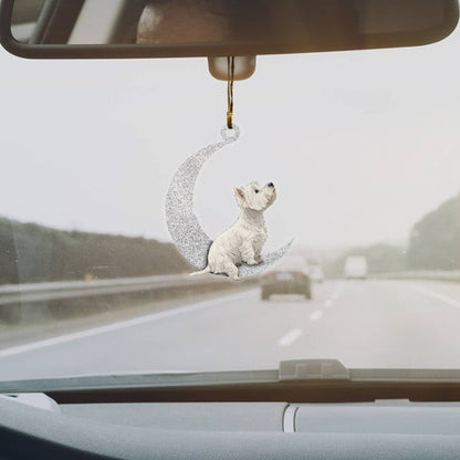Westie on Moon Ornaments