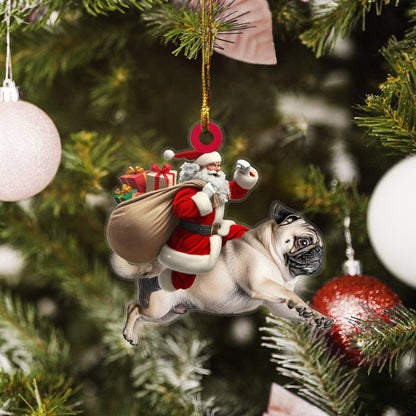 Pug Santa Christmas Pendants