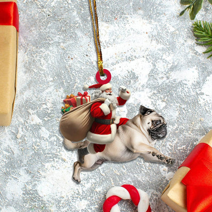 Pug Santa Christmas Pendants