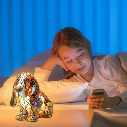 Basset Hound Stained Resin Lamp