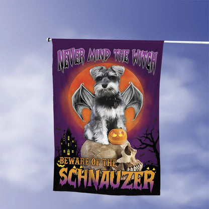 Never Mind Schnauzer Halloween Flag