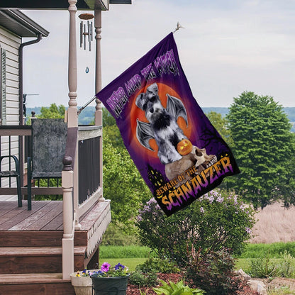 Never Mind Schnauzer Halloween Flag